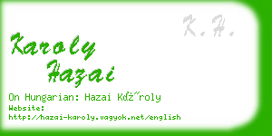 karoly hazai business card